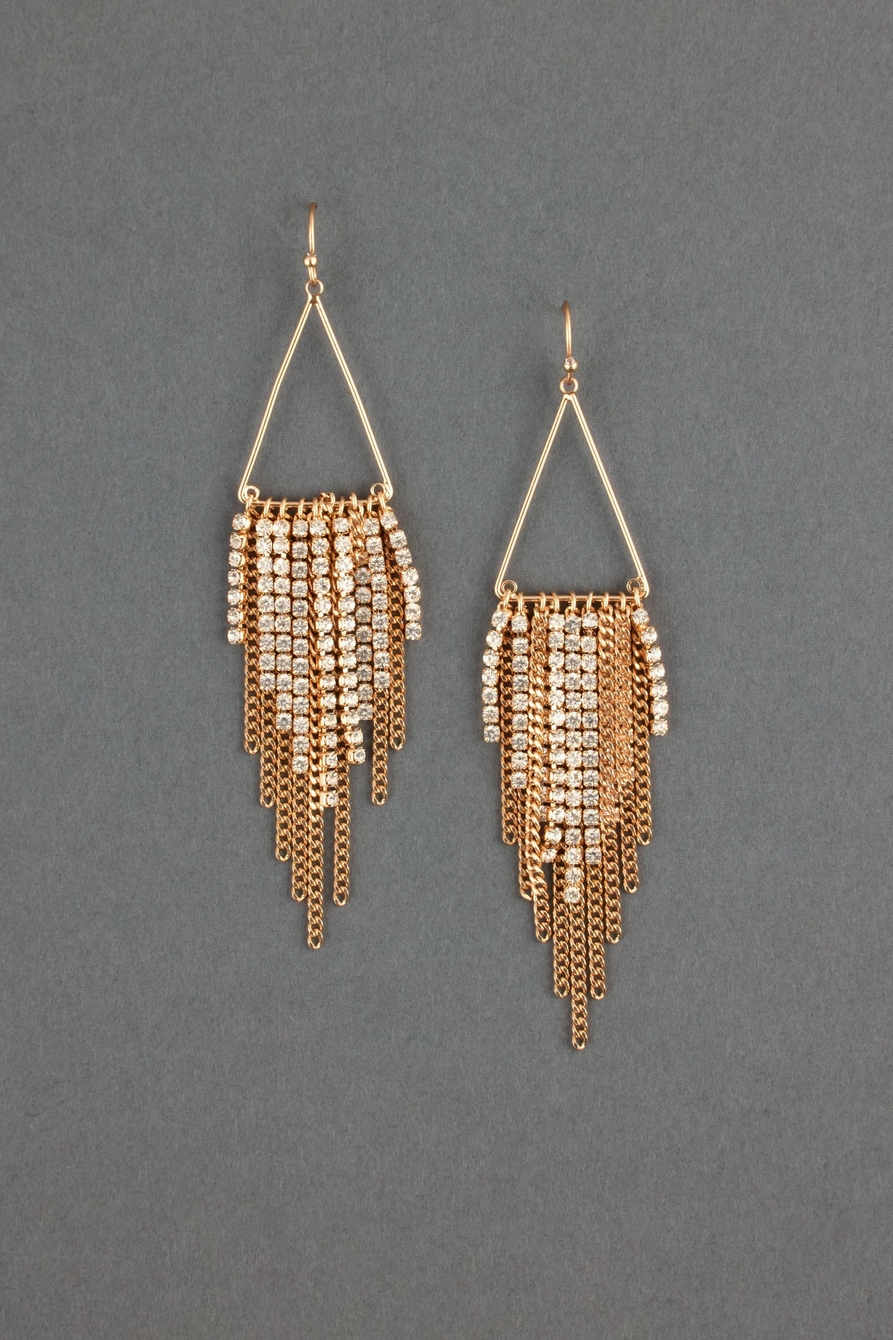 triangle fringe earring
